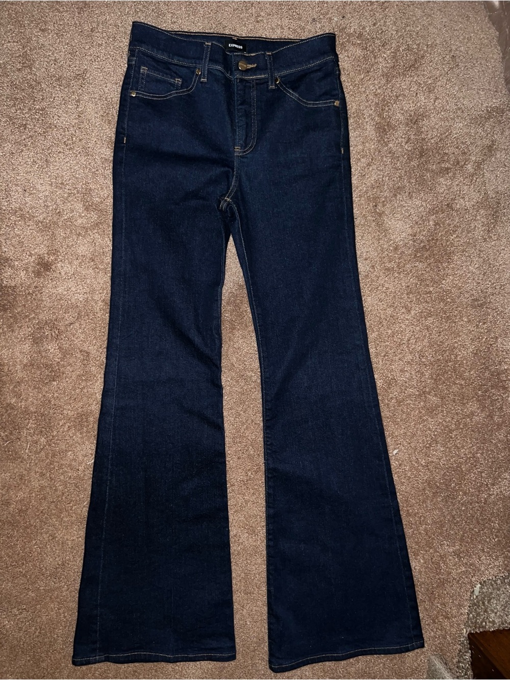 Express Dark Indigo Flare Jeans